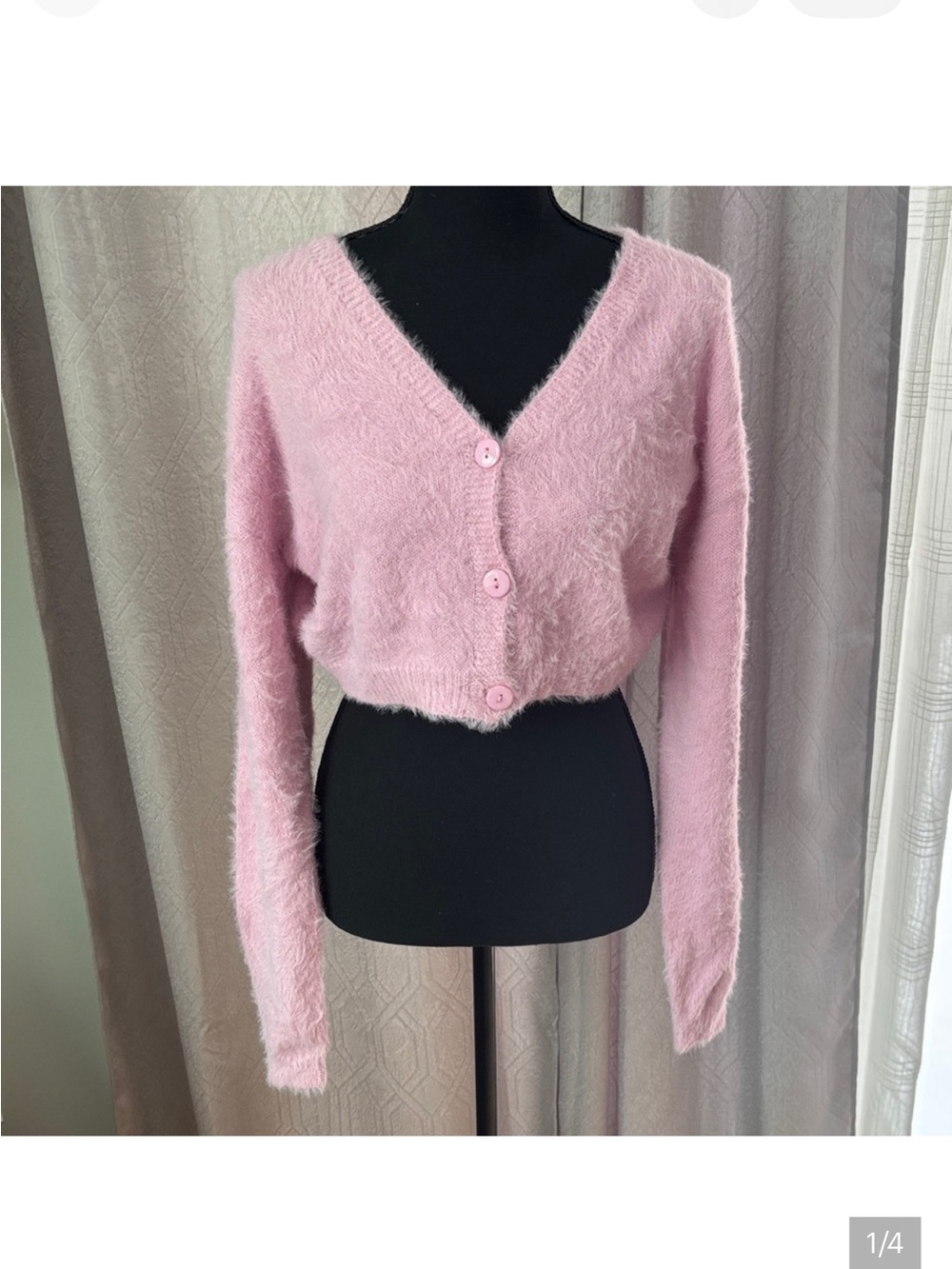 PrettyLittleThing Soft Pink Cardigan Sweater size large - Picture 5 of 6